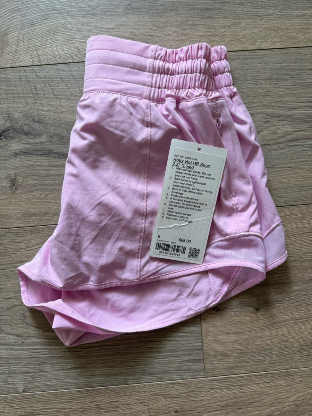 Lululemon Athletica Hotty Hot High Rise 2.5 SZ 6 in Vita Pink